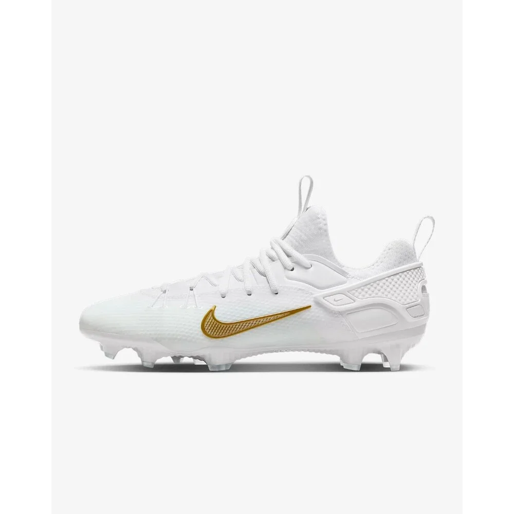 Nike Huarache 9 Elite Low LAX Lacrosse Cleats White Gold FD0089-100 Mens Sz 9.5